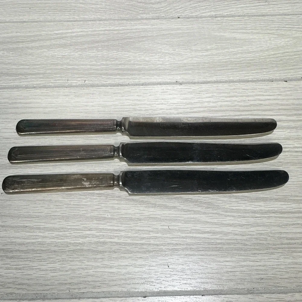 Penco Stainless Flatware (Set Of 3) Knives Vintage Heavyweight